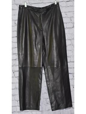 Siena Studio Black Lambskin Leather Pants Trousers Size 12